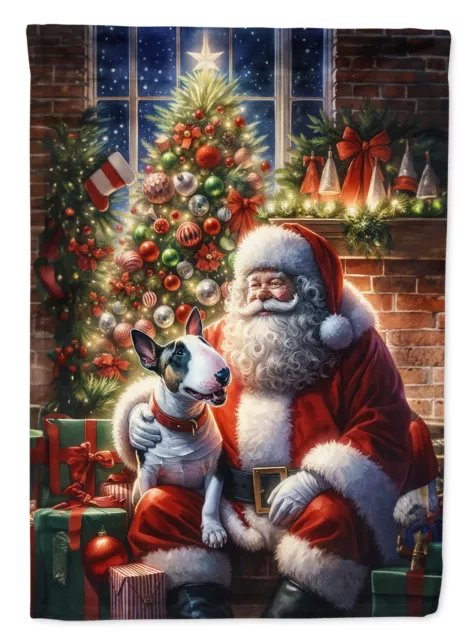 English Bull Terrier and Santa Claus Flag Garden Size DAC4106GF