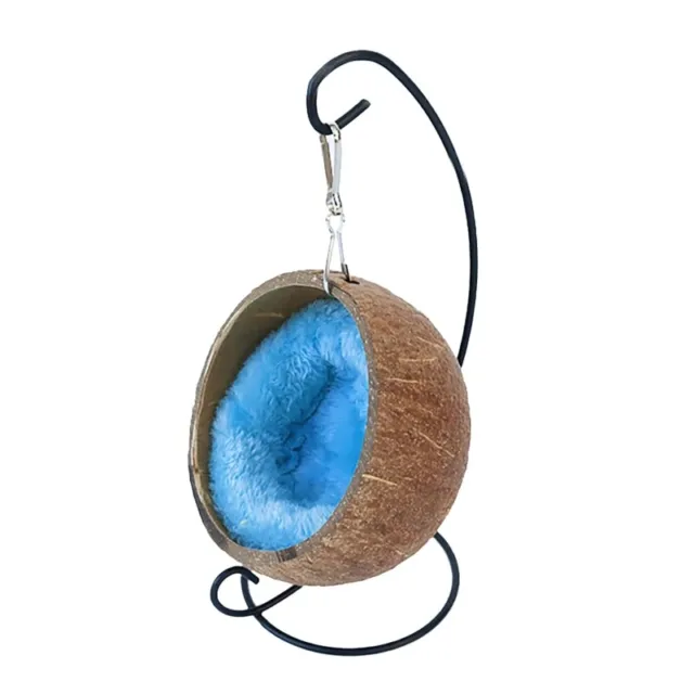Hamster Coconut Hammock Small Nest with Metal Stand Swing Toy