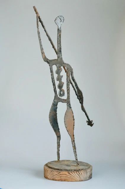 Brutalist Warrior Sculpture Mid Century Modern Abstract Art