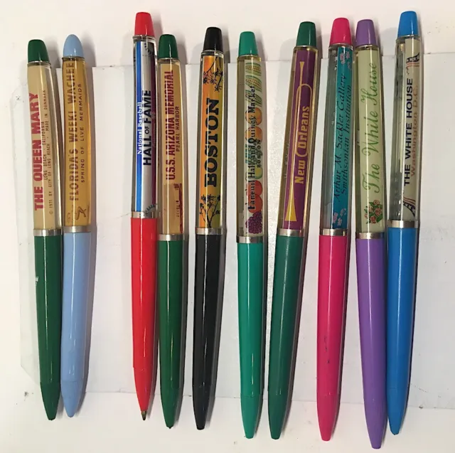 Lot 10 Floaty Pens Washington, DC, New Orleans, Boston, Pearl Harbor, Queen Mary