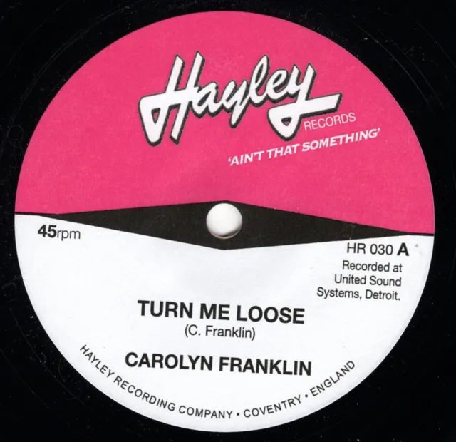 Carolyn Franklin - Turn Me Loose  - UPTEMPO DETROIT Northern Soul - LISTEN