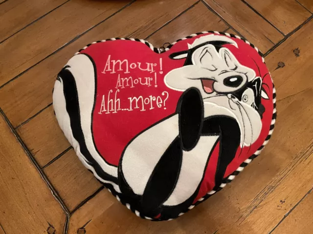 Looney Tunes Pepe Le Pew Pillow Warner Bros Heart Shape