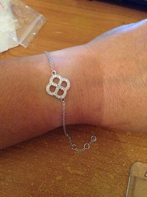 Bracelet Argent 925 Avec Pierres Blanches - Cercles Entrelacés - Neuf Avec étiquettes