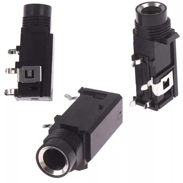 3pcs/lot 6.35mm Jack stereo female socket connector audio adapter 4p GF SN❤
