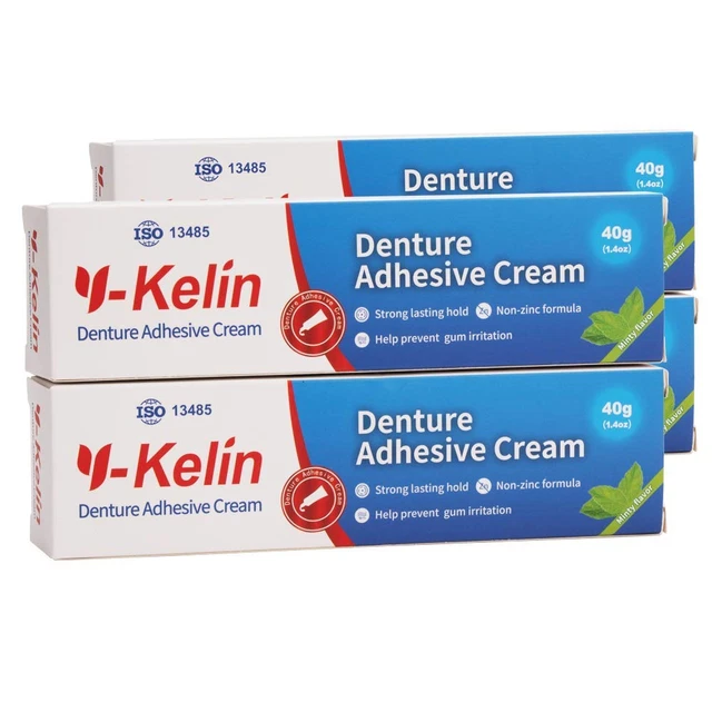 Crema adesiva Denture, 40 gr/1,4 once, confezione da 4