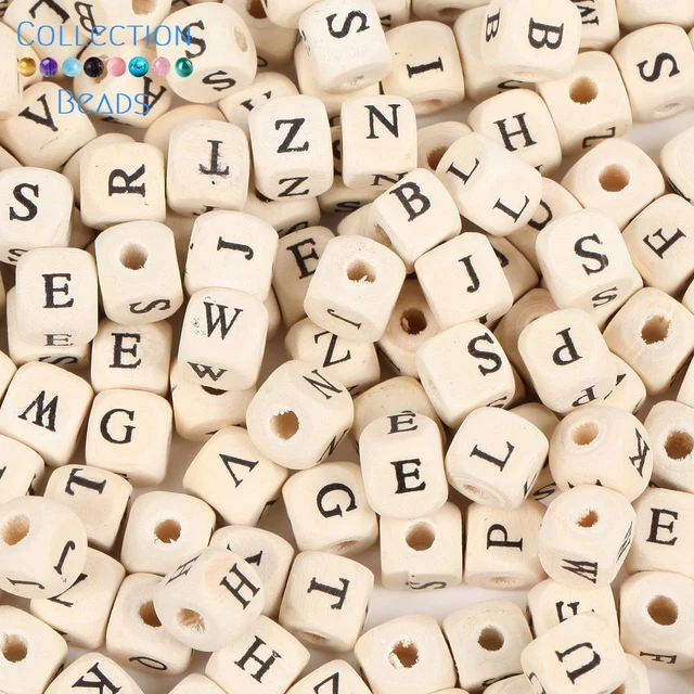 Mixed Wooden Alphabet Beads - Bracelet Loose Spacer Bead DIY Jewelry Accessories