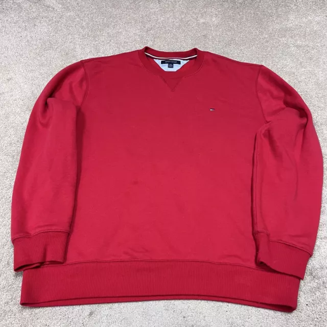 Tommy Hilfiger Sweatshirt Men’s Red Long Sleeve Pullover Size XXL