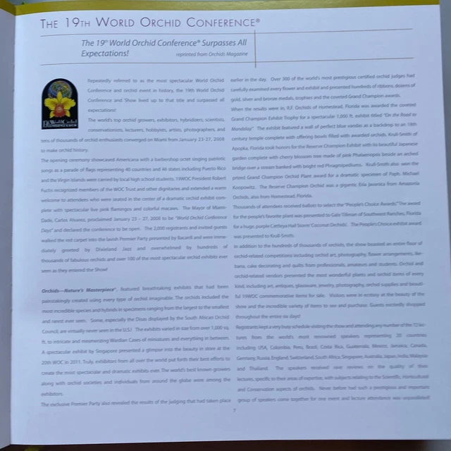 19th World Orchid Conference Book 2008 Folio 3