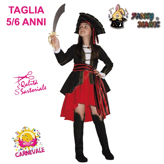 Costume Carnevale Donna Pirata Piratessa Corsara Travestimento Vestito 11286