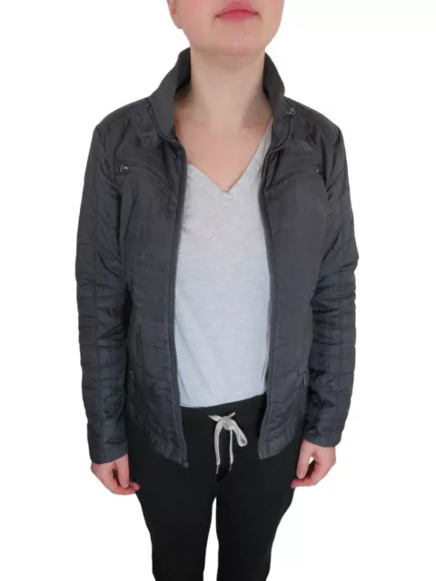THE NORTH FACE Quilted Gray Nano Puff Insulated Jacket Womens Small ...