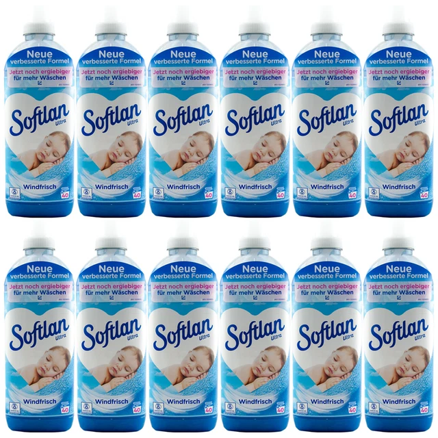 Softlan Ultra Fabric Softener Windfrisch 12 x 1 Litre 40WL - Intensive Scent