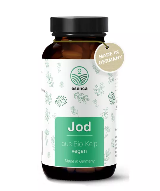 Jod Tabletten (Kelp) - 365 Stk. - 180µg Jod - Laborgeprüft & Made in Germany