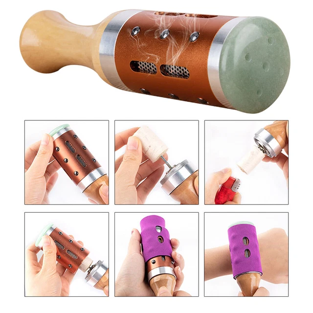Wormwood moxa stick Warm Moxibustion Jade Massage Lodestone Rotatable