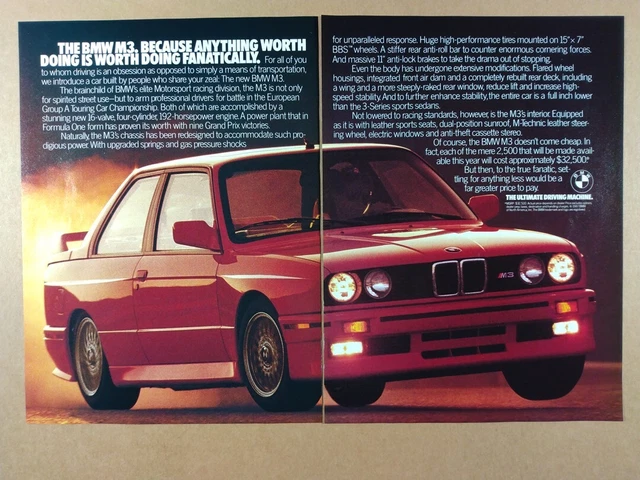 1987 BMW E30 M3 vintage print Ad