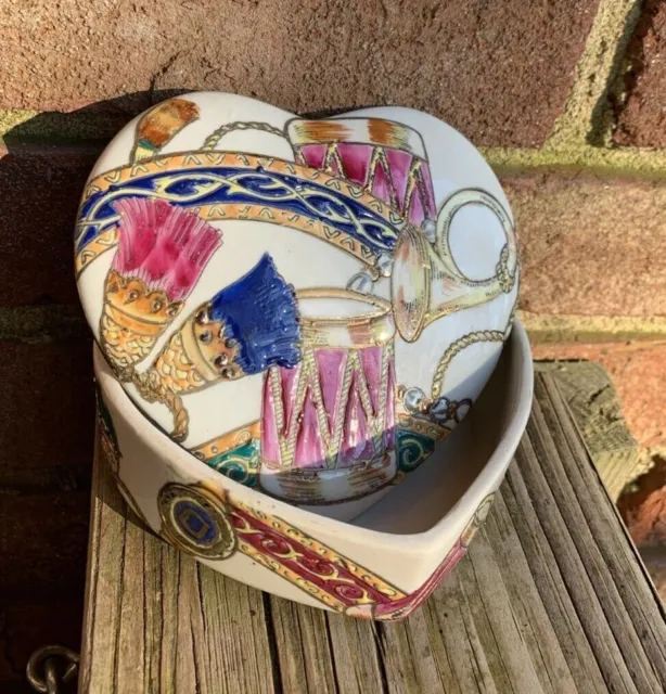 Expressly Trinket Box For R.H. Macy&Co Decorative Porcelain Heart Shaped Vintage
