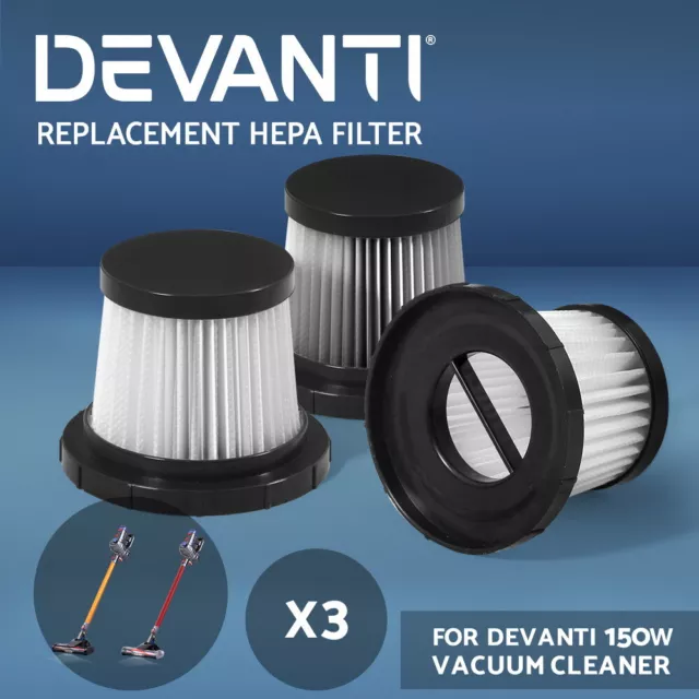 Devanti Handheld Vacuum Cleaner Stick Cordless Vac Replacement Filter - 3 PCS