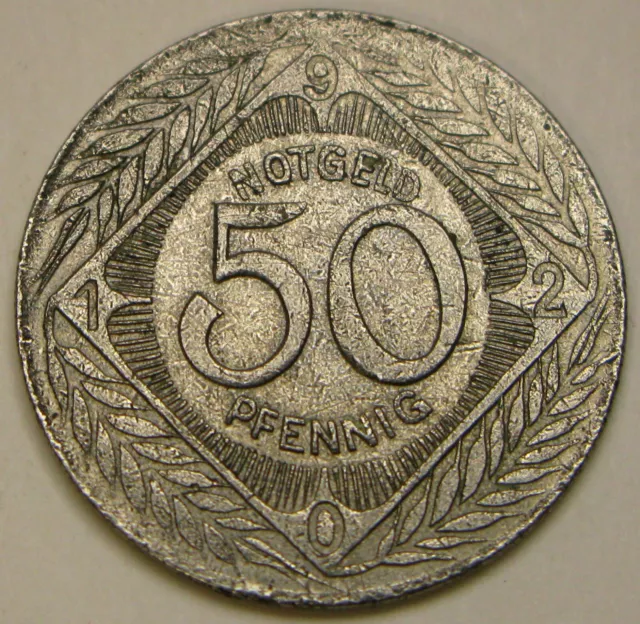OHLIGS (Germany) 50 Pfennig 1920 Iron Token - Notgeld / Emergency Money - 1026 *