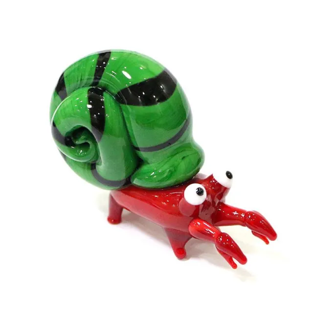 Creative Snail Shell Art Glass Hermit Crab Miniature Figurine Cute Sea Animal