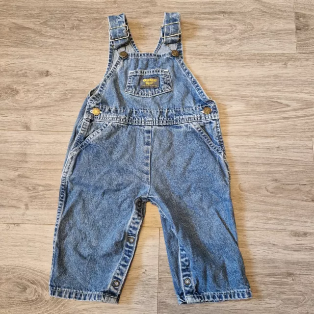 Vintage Osh Kosh dungarees Made In USA Blue Denim 18 Months Baby Unisex