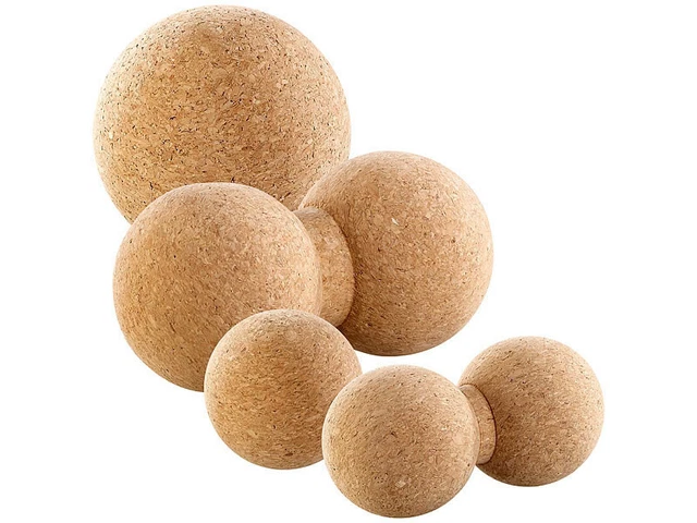 4 balles en liège simples Ø 6,5 / 10 cm et doubles Ø 6,5 / 8 cm - Newgen Medica