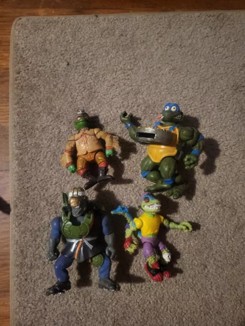 Vintage TMNT Action Figures Lot of 4 Teenage Mutant Ninja Turtles 1990s