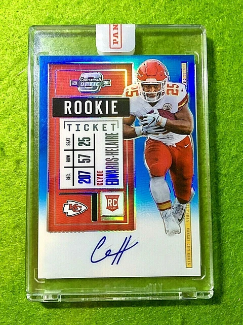 CLYDE EDWARDS HELAIRE AUTO ROOKIE CARD PRIZM CHIEFS RC 2020 Contenders Optic /99
