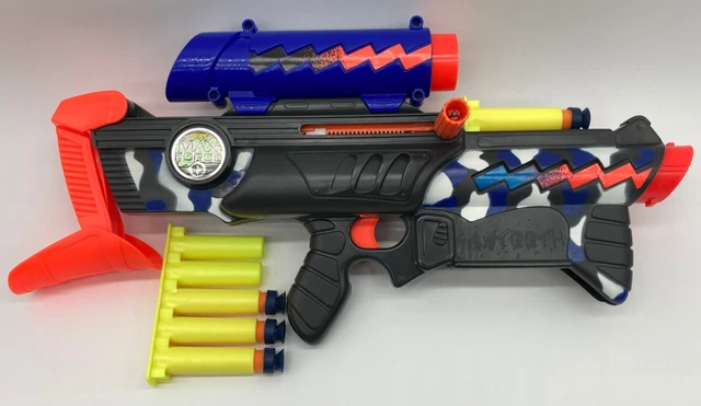 Vintage 1994 NERF Max Force SAWTOOTH W/ Scope, 2 Clips, 8 Darts TONKA Kenner! Vintage 1994 NERF Max Force SAWTOOTH W/ Scope, 2 Clips, 8 Darts TONKA Kenner!