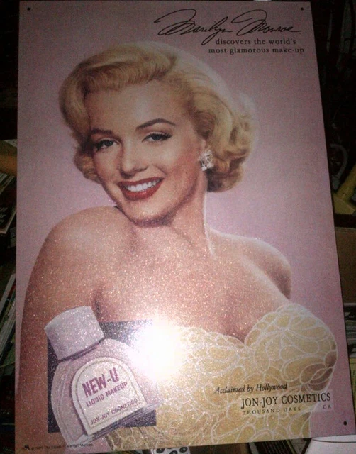 MARILYN MONROE NEW-U Liquid Make-Up TIN SIGN