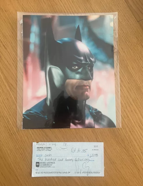 George Clooney Signed Cheque Batman
