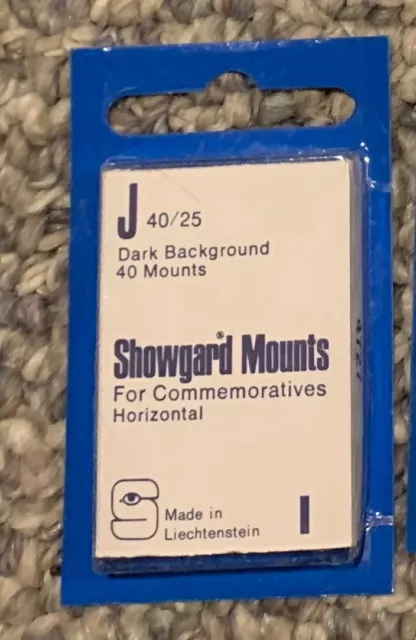 SHOWGARD MOUNTS Commemorative Horizontal SIZE J 40x25mm - 40 mounts - New