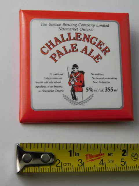 Simcoe Brewing Company Challenger Pale Ale Beer Button Pin Newmarket Soldier