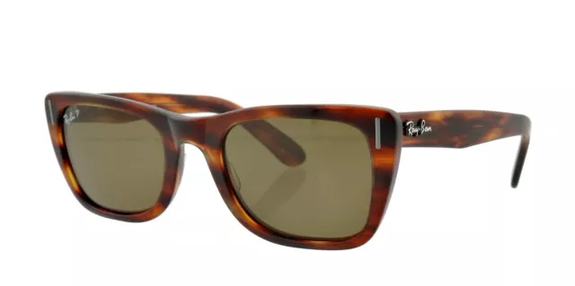 New RAY-BAN CARIBBEAN RB2248 954/57 52mm Brown Havana Polarized Sunglasses Italy