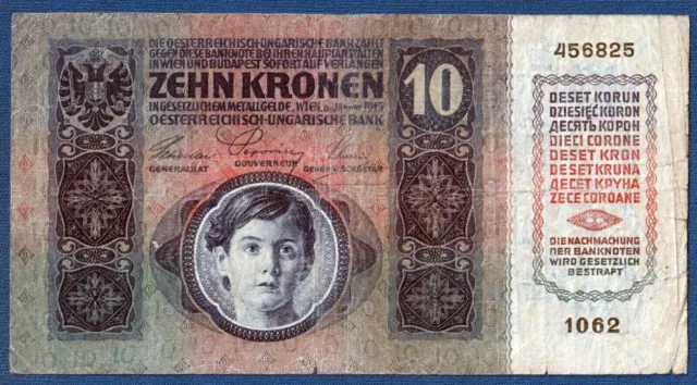 10 Korona 1915 Austria Hungary banknote CITTA DI FIUME Consiglio Nazionale stamp 2