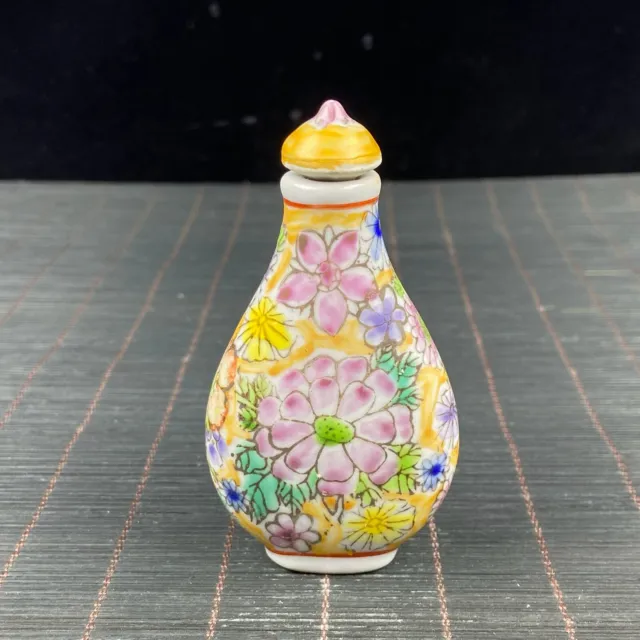 Collectible Chinese Porcelain Cloisonne Handmade Exquisite Snuff Bottle 91008
