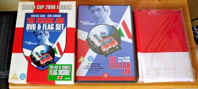 The Italian Job 1969 DVD and Full St. George Cross Flag 2006 World Cup Edition