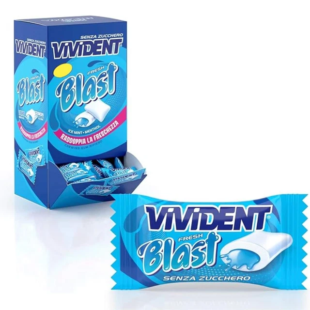 Gomme Da Masticare Ripiene Vivident Blast Blu Monopezzo Espositore 200 pezzi