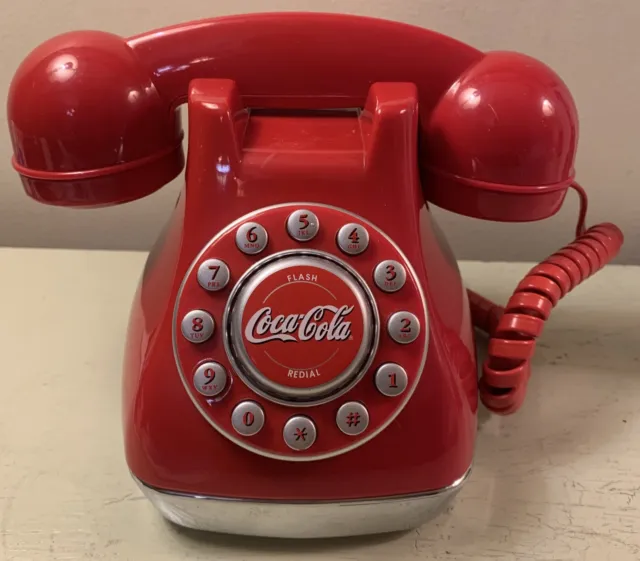 Coca Cola RED Landline Telephone Push Button Phone 2003 Vintage EUC
