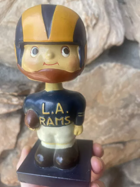 Los Angeles Rams Football Vintage Bobble Head Nodder 1960’s with signatures