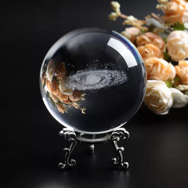 Crystal Glass Globe Sphere Ball Galactic System Desktop Ornament Home Decor Gift