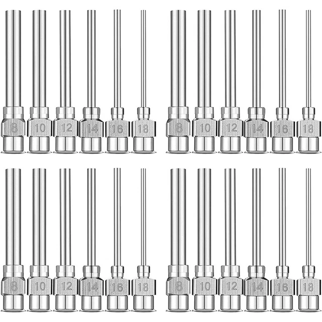 24 Pieces Dispensing Needle 1 Inch Stainless Steel Blunt Tip Luer Lock2077