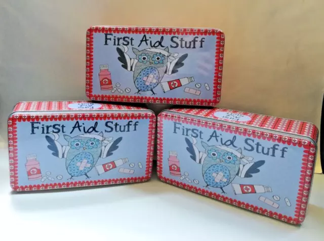 Cutomised 1-10 Person First Aid Kit In Decorative  Storage Tin Box  - 34 Items