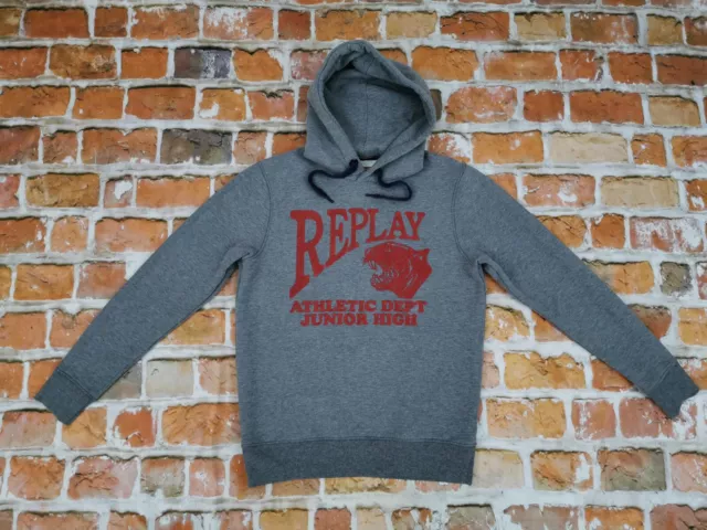 Replay Marca Blue Jeans Vintage Pullover con Cappuccio Tigre Tg. : XXL Tip Top