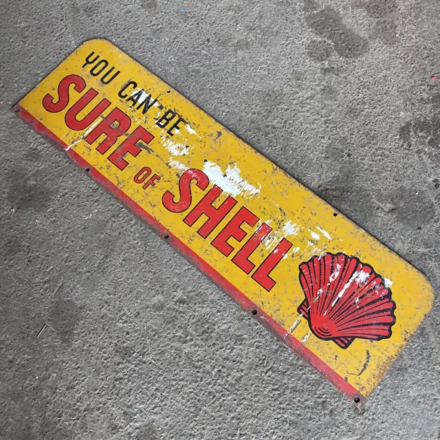 SHELL Early Australian Vintage Tin Oil Cabinet Rack Display Sign