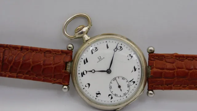 Orologio da tasca argento Funzionante MARRIAGE OMEGA silver pocket watch Working