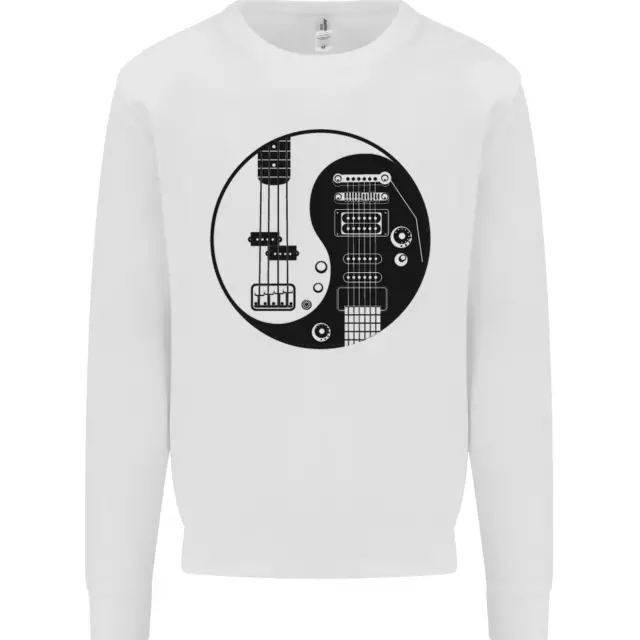 Ying Yang Guitar Guitarist Electric Bass Kids Sweatshirt Jumper