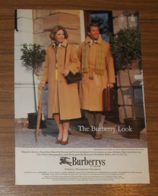 Seltene Werbung vintage BURBERRYS of London Kamelhaar Mäntel 1984