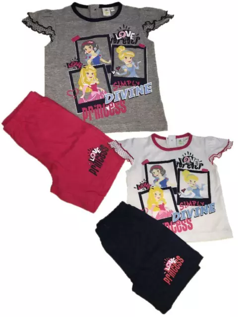 Completino Bimba Maglietta e Pantaloncini Principesse Disney *23949