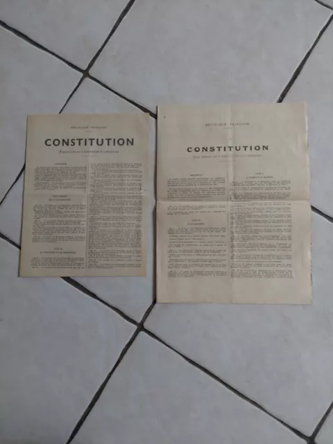 Vieux Papiers Constitution Général De Gaulle