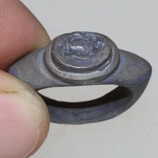 Perfect - Roman Republic Silver Seal Ring Circa 100-50 Bc 2