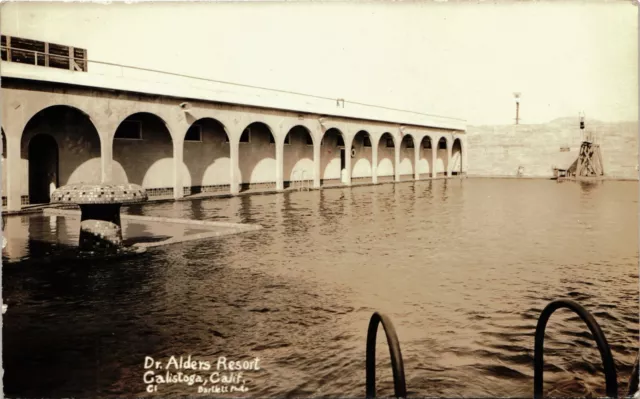 DR ALDERS RESORT real photo postcard rppc CALISTOGA CALIFORNIA CA  sanitarium